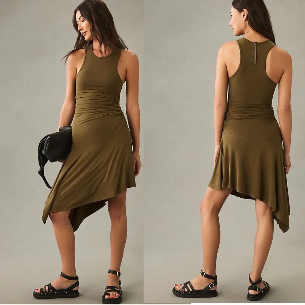Daily Practice by Anthropologie Sleeveless Side-Ruched Dress
